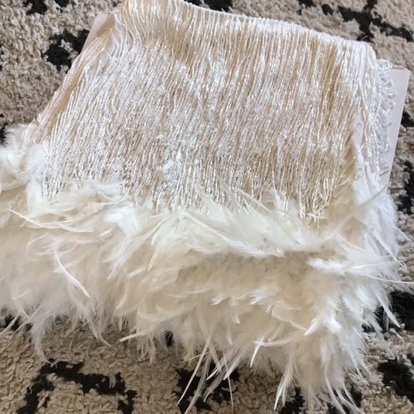 NADINE MERABI Sequin Feather Sara White Co-Ord SKIRT XS 2 - Picture 2 of 11